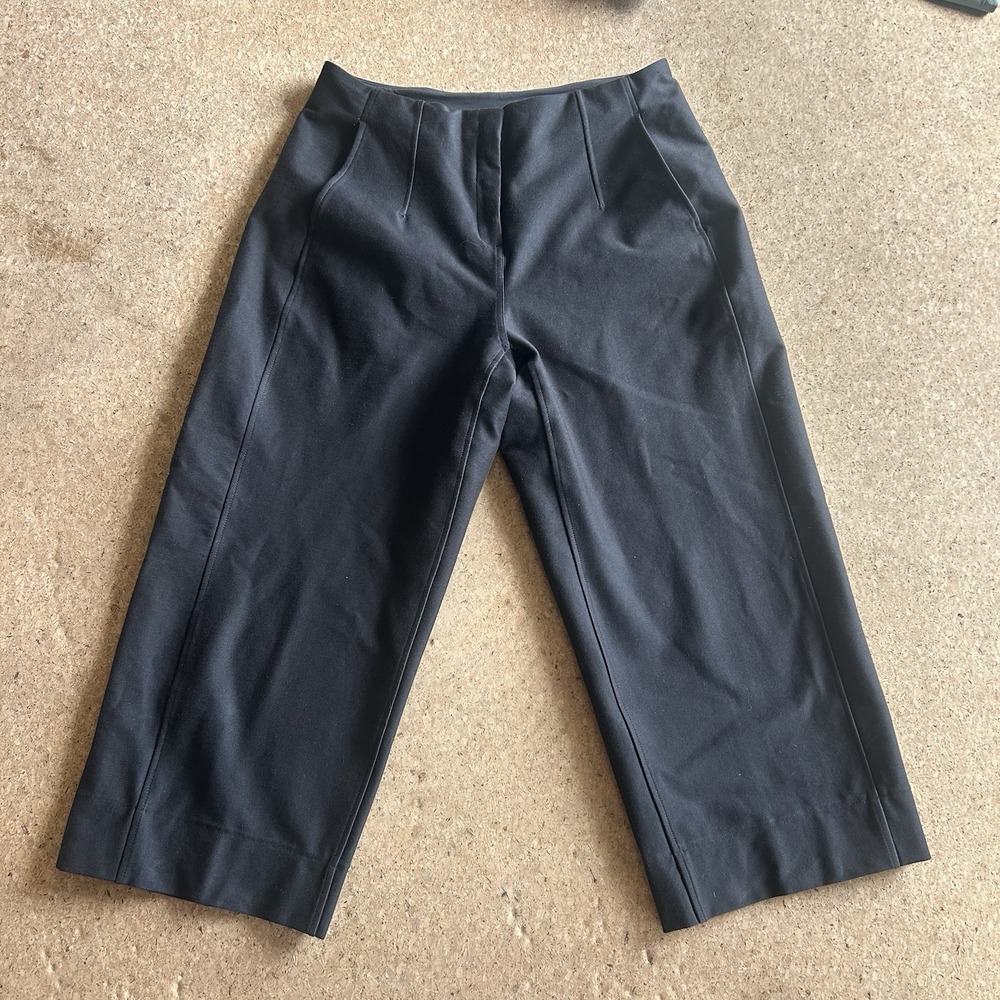 Lululemon City Sleek Pleated Pocket Wide-Leg Pant Black Sz 8 Cropped Culotte